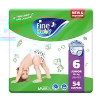 فاين بيبي حفايض أطفال مقاس 6 جونيور العبوة الضخمة...