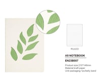 دفتر ملاحظات A5 بتصميم أوراق الشجر