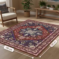 سجادة فاخرة بتصميم شرقي تقليدي – لون عنّابي وكحلي...