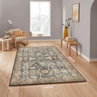 سجادة تراثية عتيقة داكنة | مثالية لغرف المعيشة ذات...