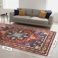 سجادة فاخرة بتصميم شرقي تقليدي – لون عنّابي وكحلي...