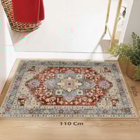 سجادة تركواز الأحمر الصدئ | نمط قبلي هندسي تراثي |...