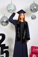 عباية تخرج كحلي وأسود مخمل