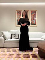 فستان اسود اكمام