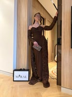 فستان سهرة براون