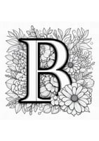 حروف انجليزية مزهرة للتلوين 27