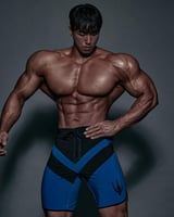 شورت فيزيك ازرق وبالاسود V Blue Black