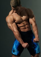 شورت فيزيك اسود وأزرق نار مشتعلة V6