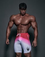 شورت فيزيك احمر مموج بالابيض والوردي RISING RED PI...