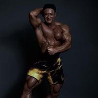 شورت فيزيك اسود بتصميم دهبي مميز Link Chain_Black