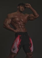 شورت فيزيك اسود واحمر نار مشتعلة V6