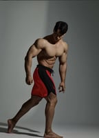 شورت فيزيك احمر مميز واسود من الجوانب V6