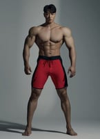 شورت فيزيك احمر مميز واسود من الجوانب V6