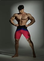 شورت فيزيك وردي ملون بالازرق والاسود مميز V6