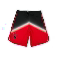 شورت فيزيك احمر مموج بالابيض والاسود V5