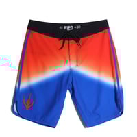 شورت فيزيك برتقالي وأزرق مموج بالأبيض V3