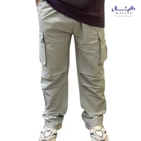 بنطلون اوفر سايز براشوت رصاصي