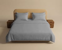 مفرش سرير نفر بحشوة متحركة - رمادي