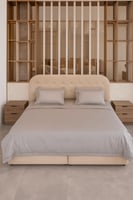 مفرش سرير نفرين بحشوة متحركة - رمادي