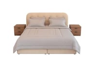 مفرش سرير نفر بحشوة ثابتة - رمادي