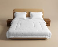 مفرش سرير بحشوة ثابتة - رمادي أو أبيض