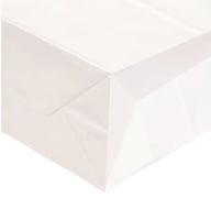 كيس ورق أبيض عرضي بيد-31.5*25*12سم/12كيس