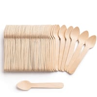 ملاعق خشبية للطعام والحلي -160مم/العدد 33 ملعقة