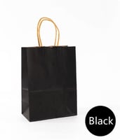 كيس ورق أسود طولي بيد-33*25*13سم/12كيس