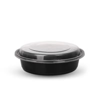 علب بلاستيك اسود بغطاء شفاف-750 مل /العدد 50