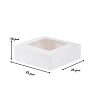 علب ورقية بيضاء مربعة بغطاء شفاف للحلويات والمعمول...