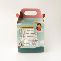 علب توزيعات العيد لون أخضر برسمات لطيفة" عيدكم مبا...