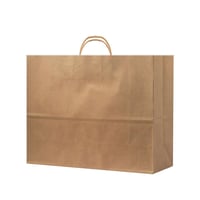 كيس ورق بني كرافت عرضي بيد-31.5*25*12سم/12كيس