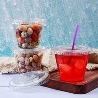 علبة بلاستيك للصوصات بغطاء منفصل شفاف - 1 أنز- الع...