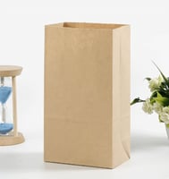 أكياس ورقية كرافت بقاعدة مسطحة -32*18*11سم/50كيس