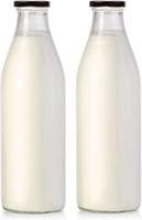 علبة زجاجية شفافة مع غطا أسود سعة 1 لتر/ العدد 6