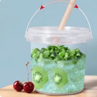 سطل بلاستيك اسطواني دائري - 500 مل-12 حبة