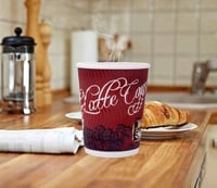 أكواب ورقية عنابي مموجة 3 طبقات-9 أنز / العدد 18 ك...