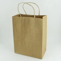 كيس ورق بني كرافت طولي بيد-27*21*11سم/12كيس