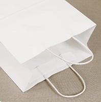 كيس ورق أبيض طولي بيد-27*21*11سم/12كيس