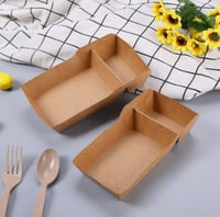 صحن ورق كرافت مقسم-قسمين/35مم/العدد 25 صحن