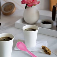 ملاعق بلاستيك وردي -133مم/ العدد 90 ملعقة