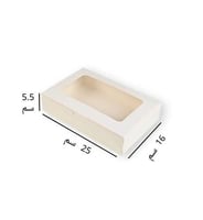 علب ورقية بيضاء للوجبات بغطاء متصل ونافذة شفافة لت...