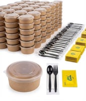 بكج الوجبة المتكامل ( بني)/ 150 قطعة