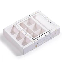 علب ورقية للشكولاتة والحلويات فاخرة بنافذة مربعة ش...