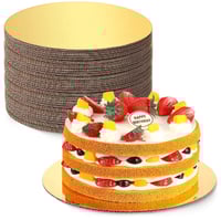 قاعدة كيك دائري ذهبي واسود-22 سم/العدد 11 قاعدة