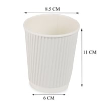 أكواب ورقية أبيض مموجة بدون غطاء 3 طبقات - 12 أنز/...