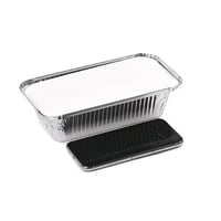 صحون ألمنيوم مستطيل مع الغطاء 670مل/العدد 50 صحن