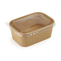 علب ورقية كرافت بني مستطيل مع غطاء شفاف - (25) حبة...