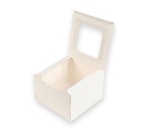 علب ورقية بيضاء مربعة بنافذة لتغليف المعمول والحلو...