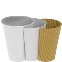 أكواب ورقية صحاري مموجة بدون غطاء 3 طبقات - 7 أنز/...